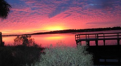 Sunset over the river in the Sunset Harbor NC area